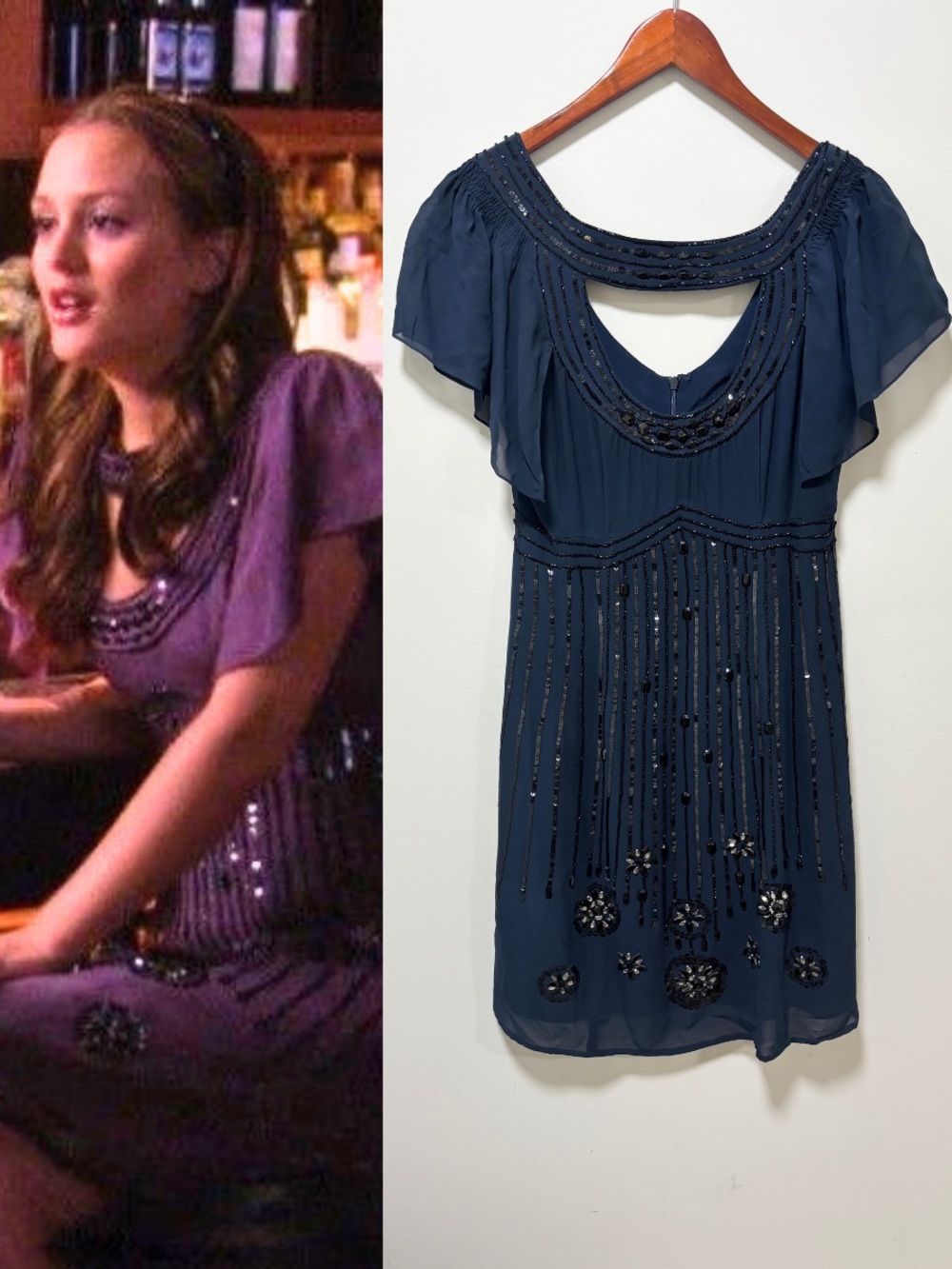 ASO Blair Waldorf in Gossip Girl & Paris Hilton Nanette Lepore Beaded Mini Dress